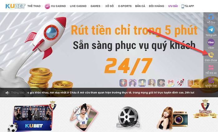 Hotline nhà cái Kubet tại trang chủ 