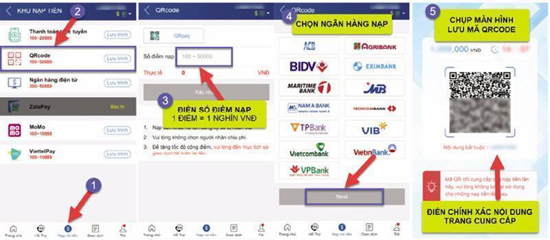 Các bước nạp tiền Kubet chi tiết như sau: